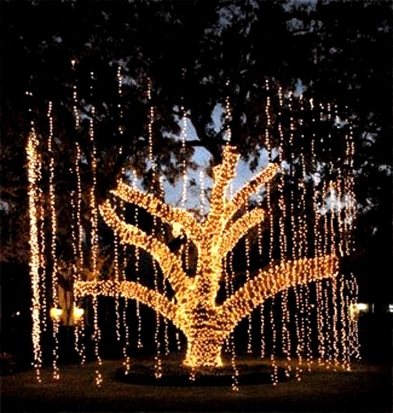 Christmas tree trunk lighting designs