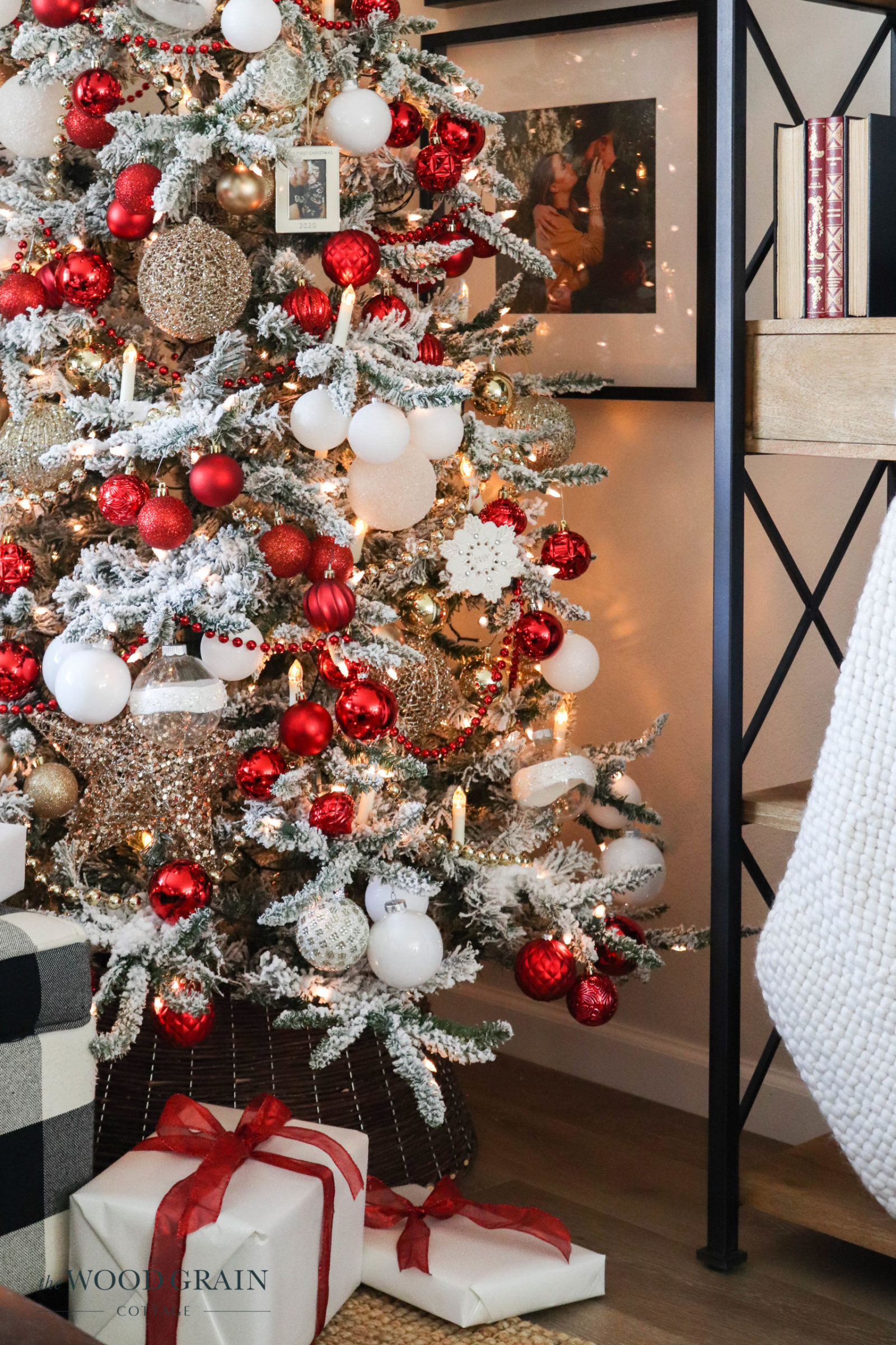 Red and White Christmas Tree Decorations