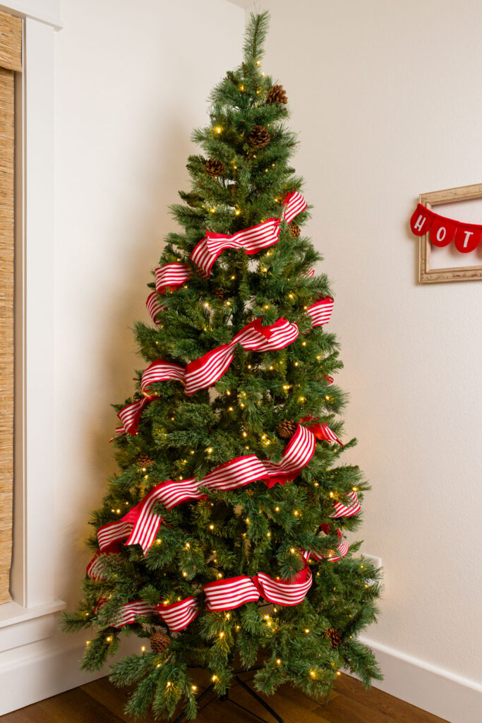 Ribbon Wrap Christmas Tree Decorating Ideas