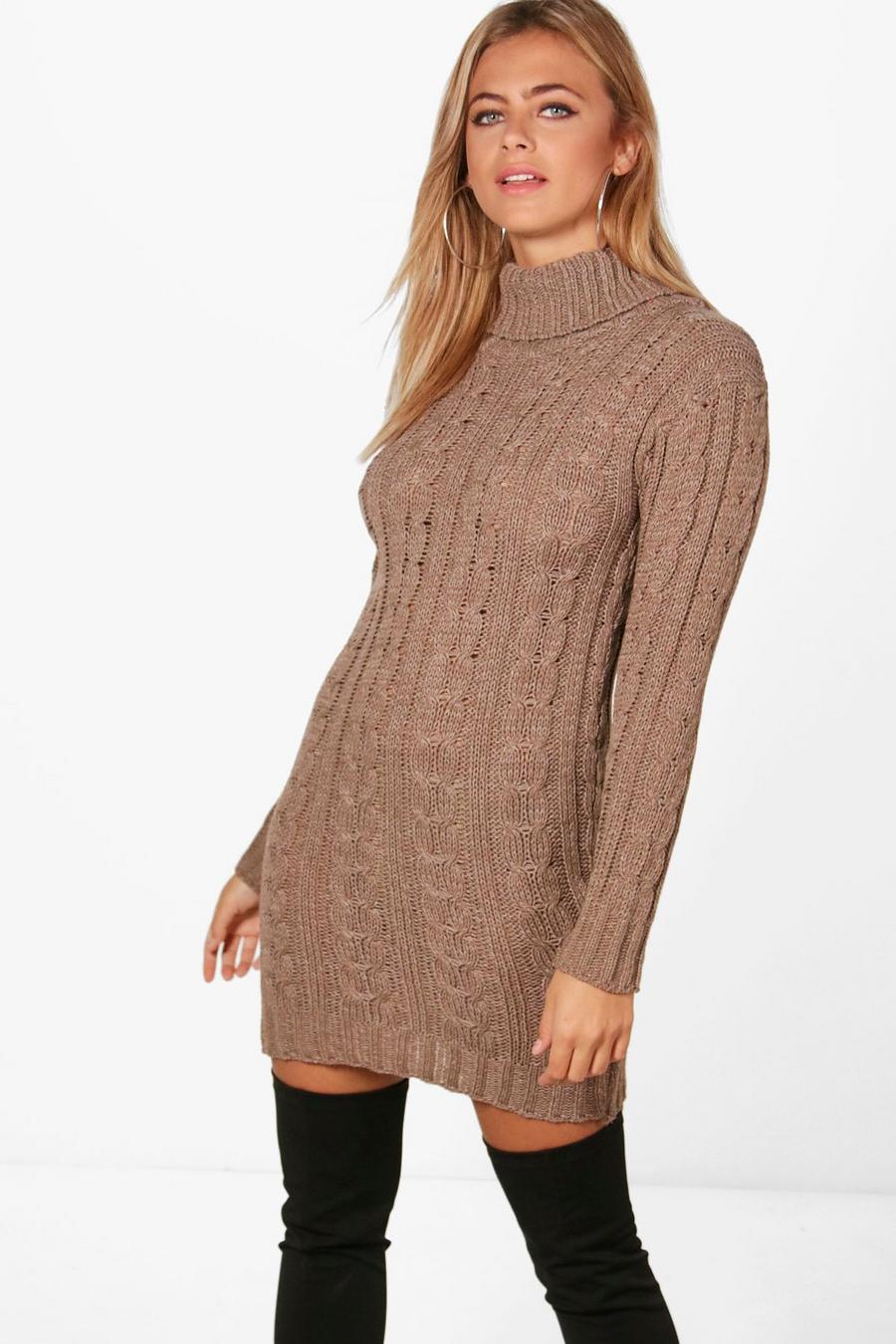 Cable Knit Sweater Dress