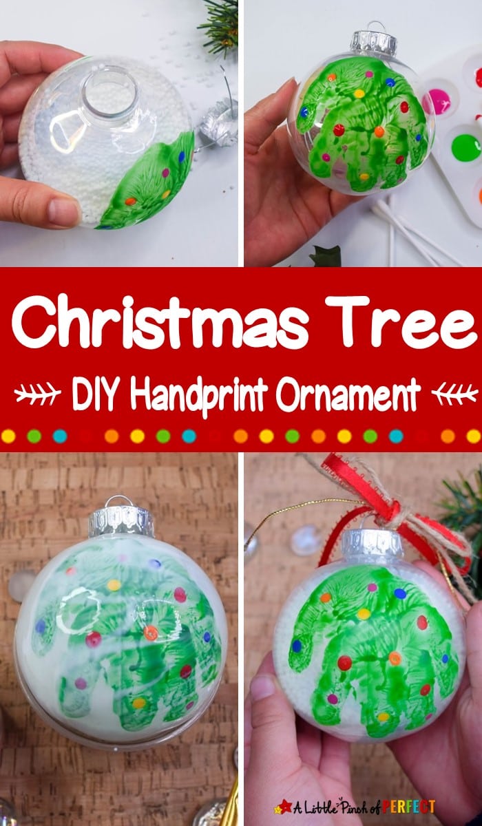 Handprint Christmas Tree Ornaments