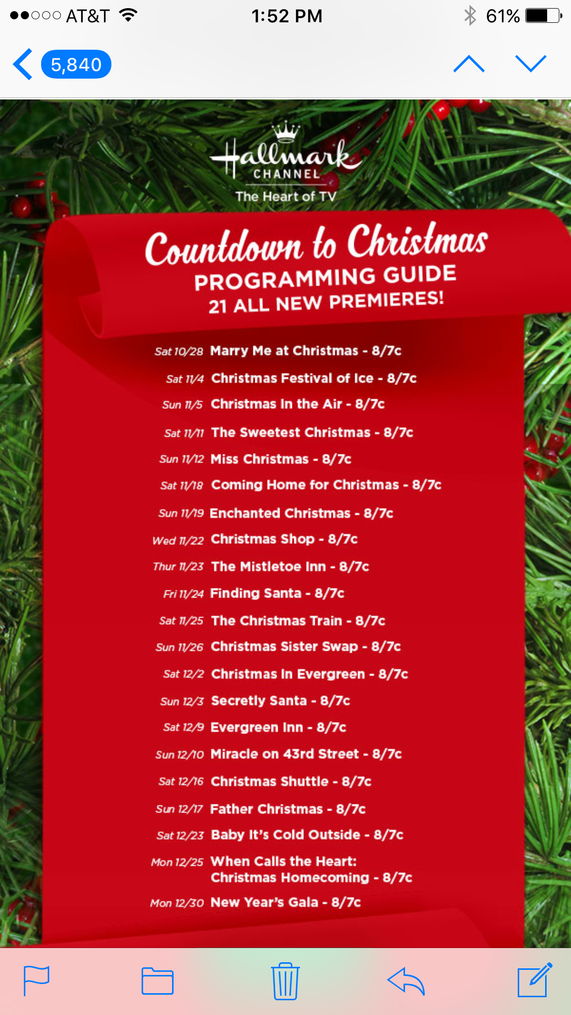 Hallmark Christmas Schedule