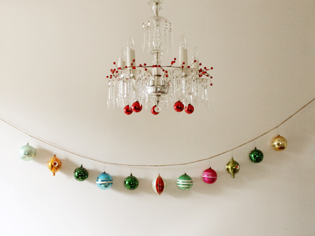 Vintage Christmas ornament garland