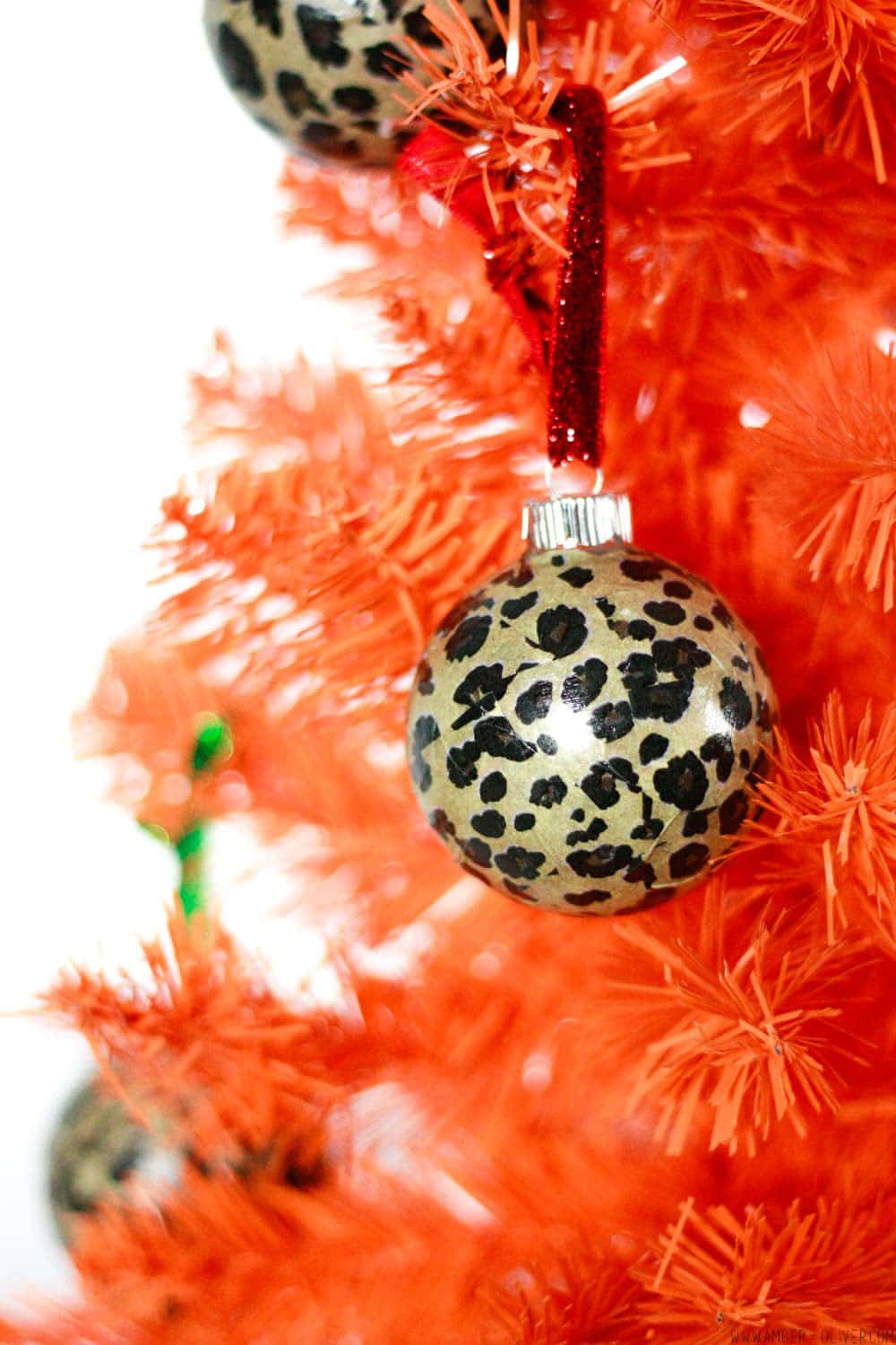 6 Wild Animal Print Christmas Tree Ornaments