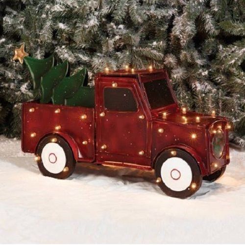 Red Truck Christmas Tree Light Up Statue Ideas