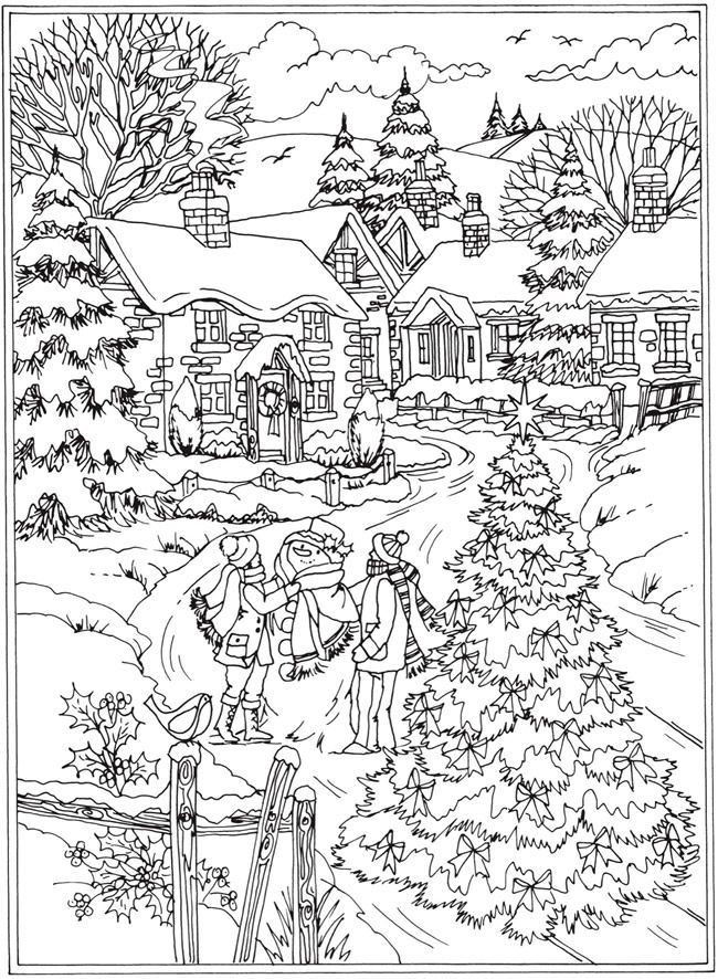 Winter Wonderland Christmas Coloring Pages