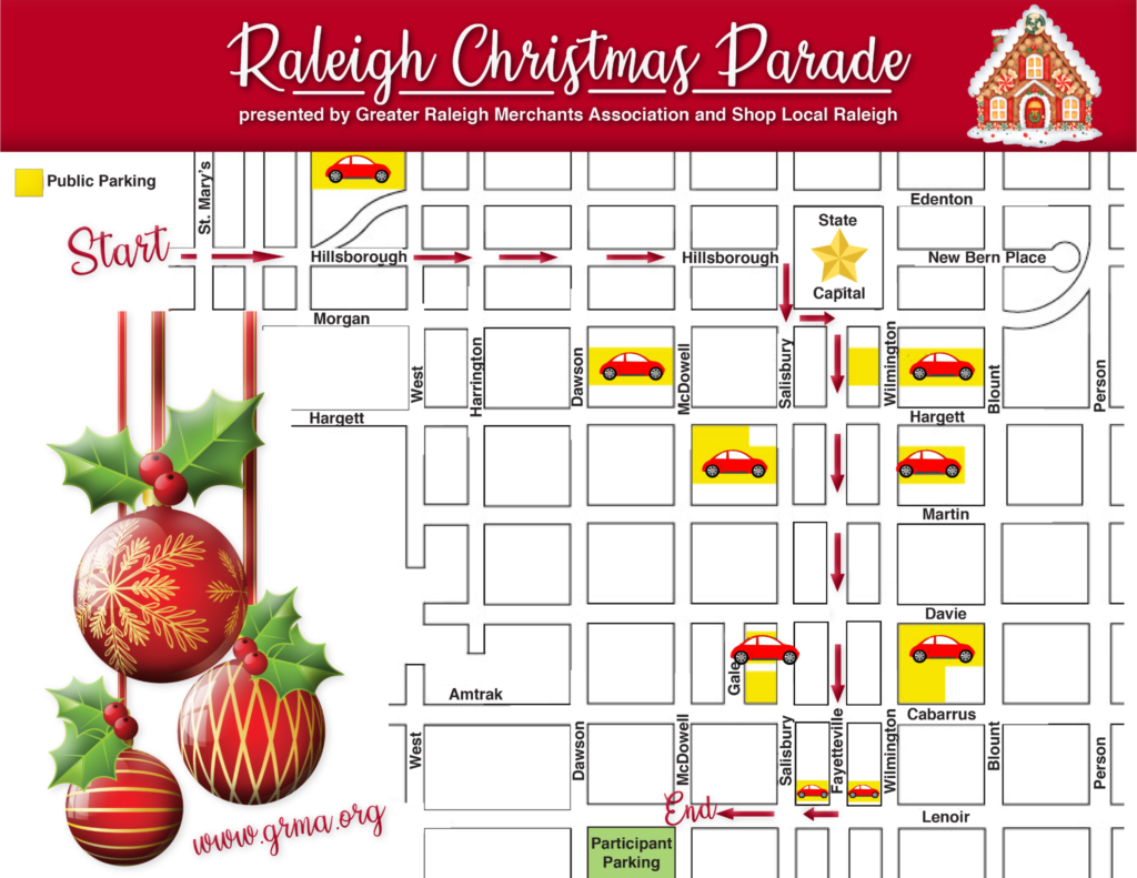 Raleigh Christmas Parade Route