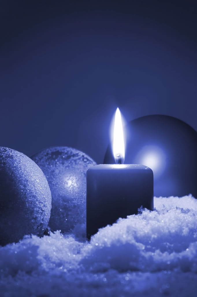 Blue Christmas candles