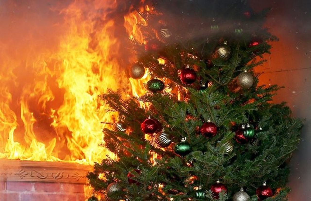 Burning Christmas Tree