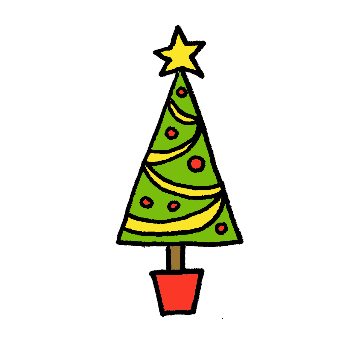 Cartoon Christmas Tree Sketch