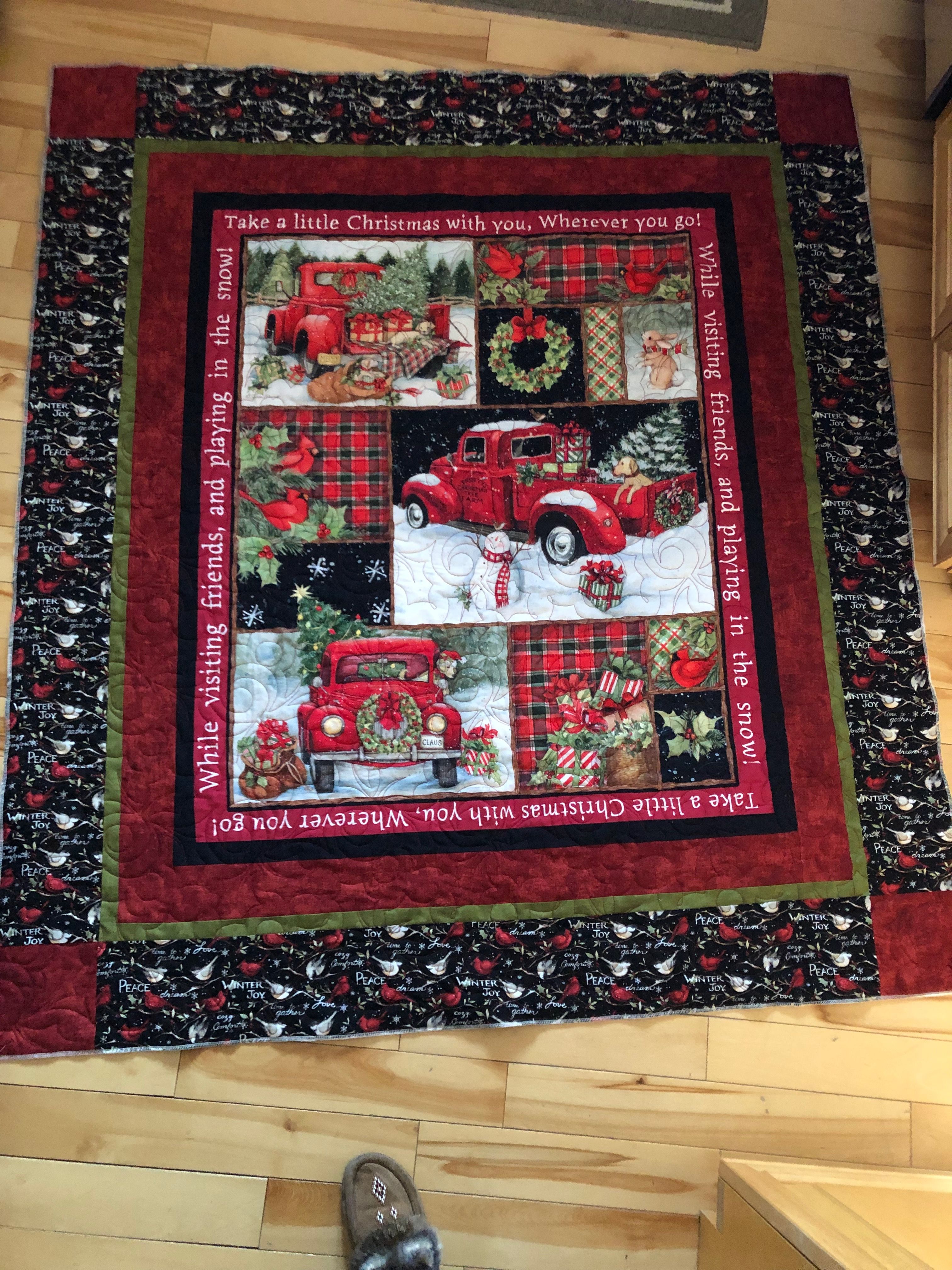 Christmas Quilt Red Truck