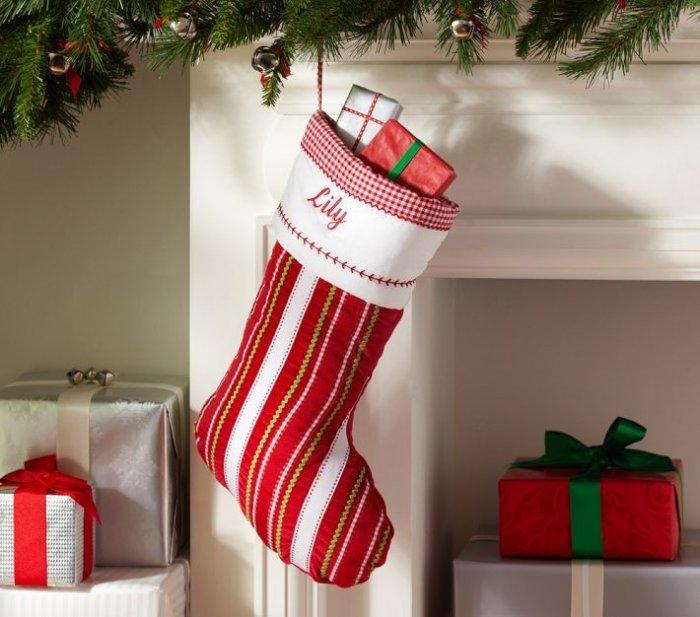 Christmas Stocking Ideas with Ribbon Bows