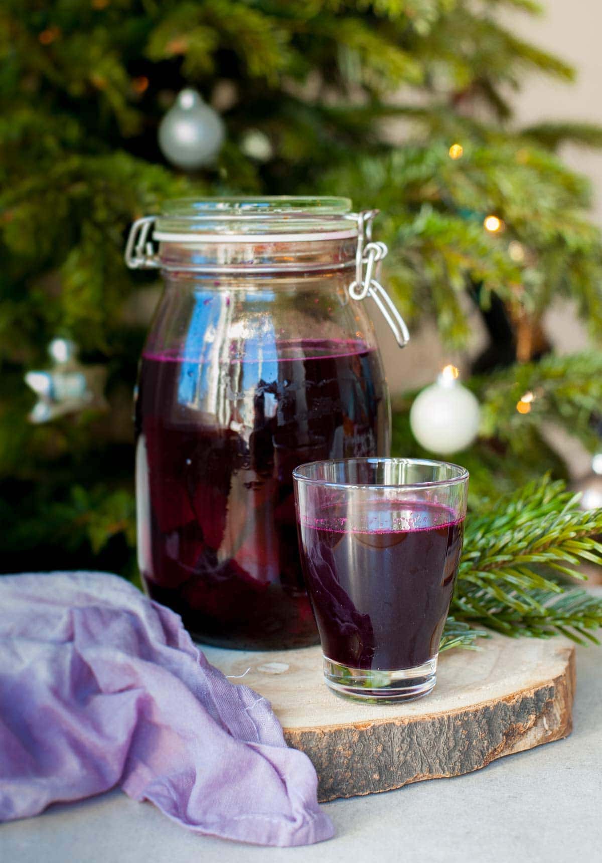 Beet juice for Christmas trees