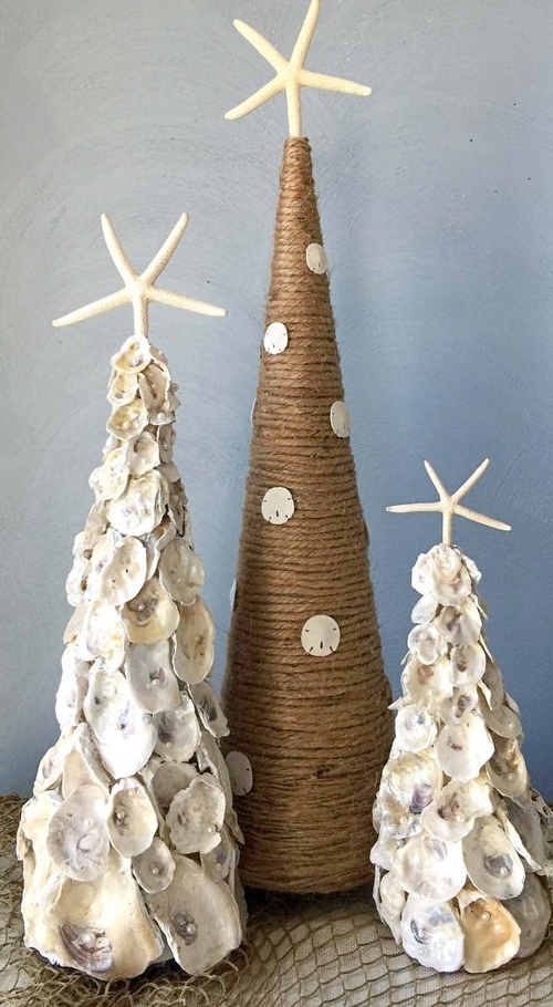 Coastal Christmas Cone Tree Decoration