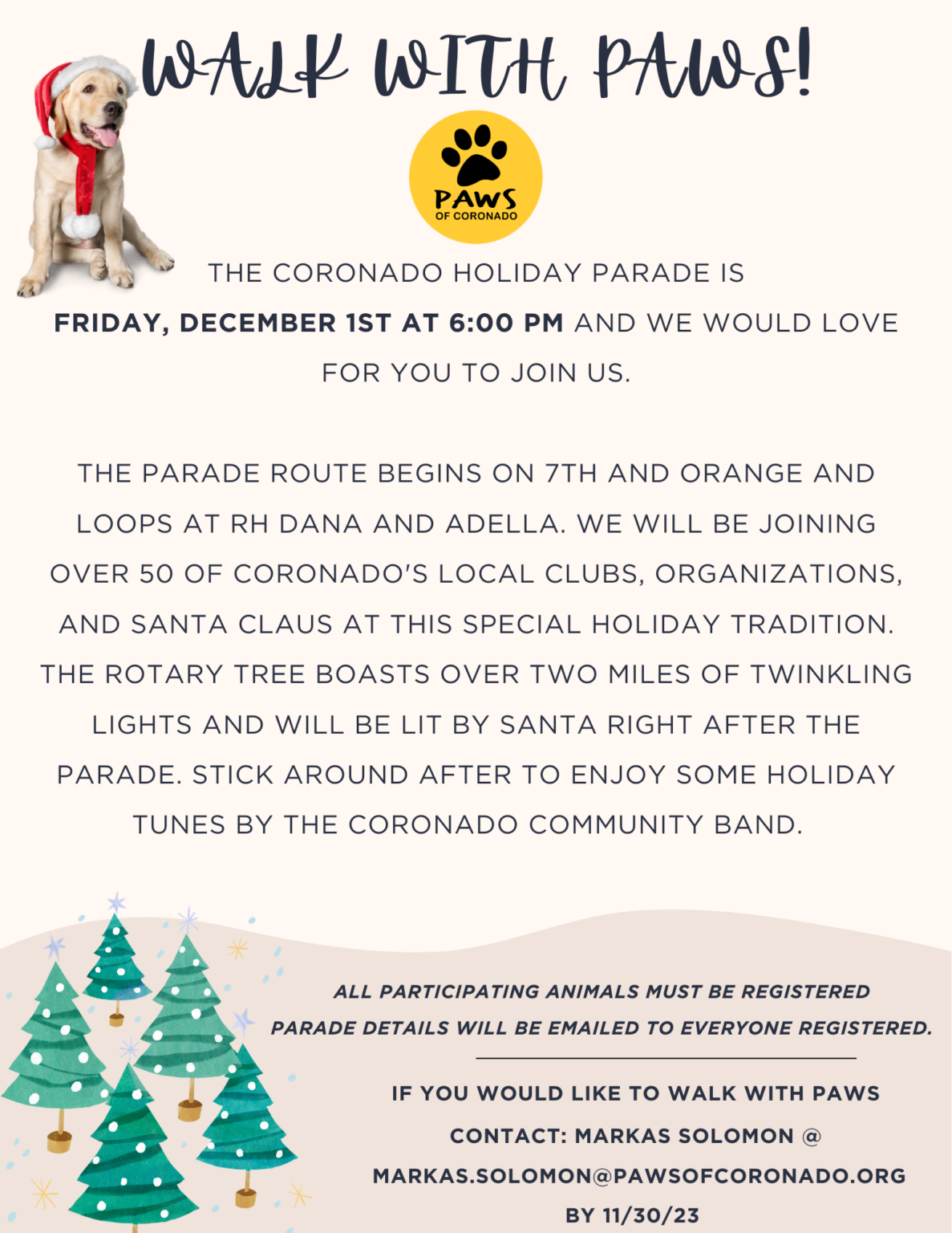 Coronado Christmas Parade Schedule