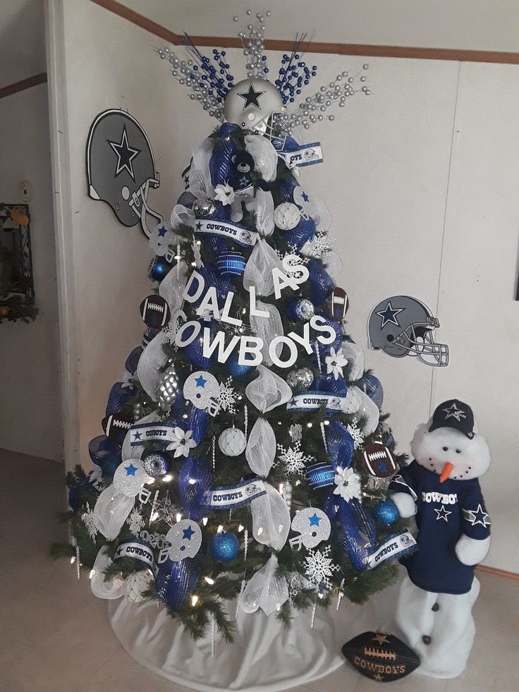 Cowboys Blue and White Christmas Tree