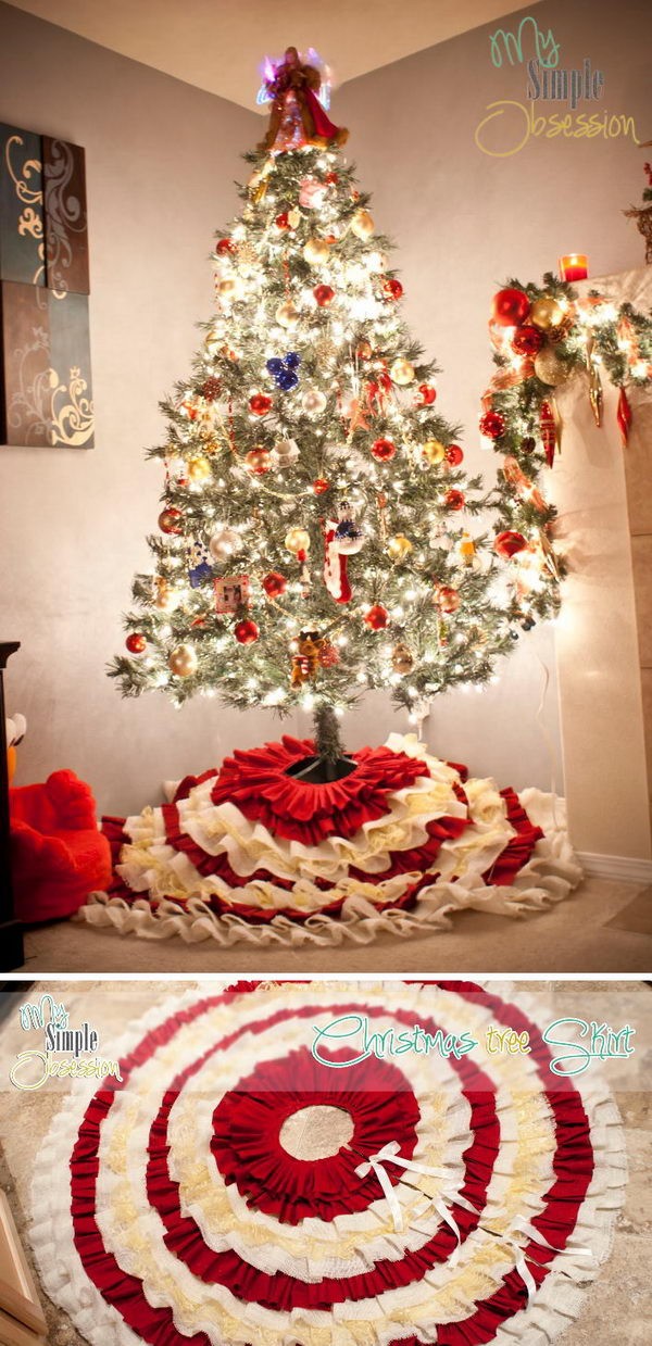 DIY Blue Christmas Tree Skirt Ideas