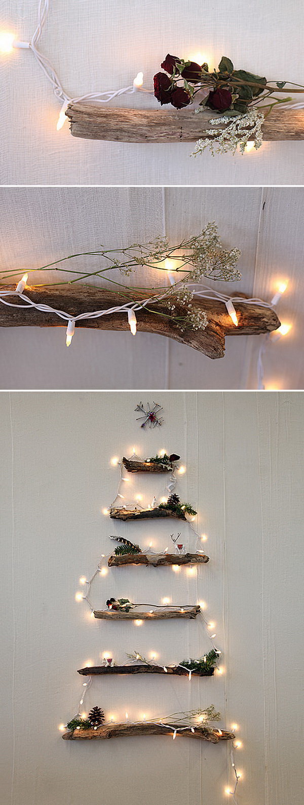 DIY Lighted Christmas Twig Tree