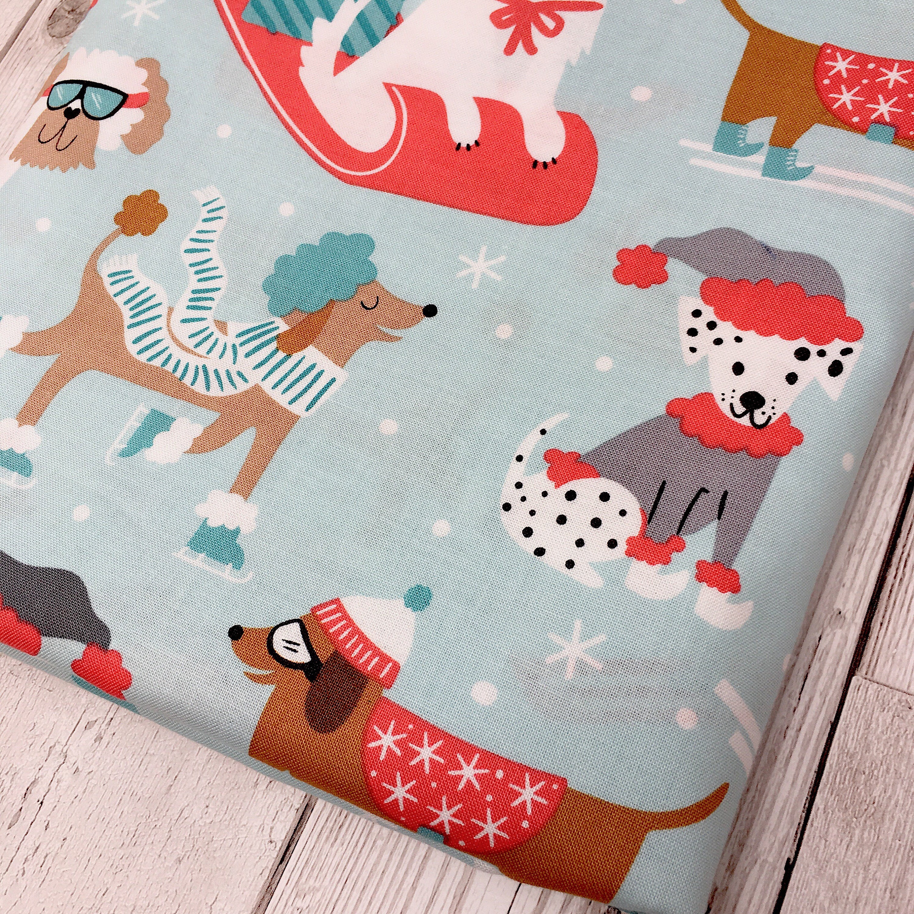 Dog-Themed Fabric Christmas Tree Skirt