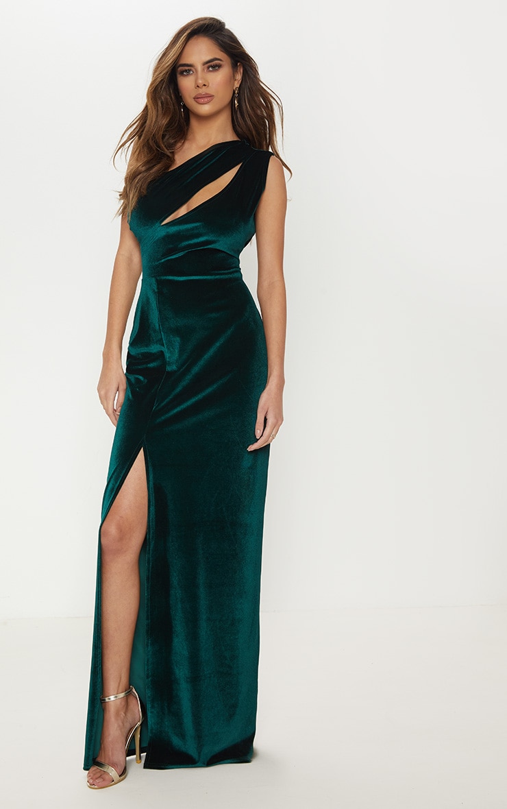 Emerald Green Velvet Dress