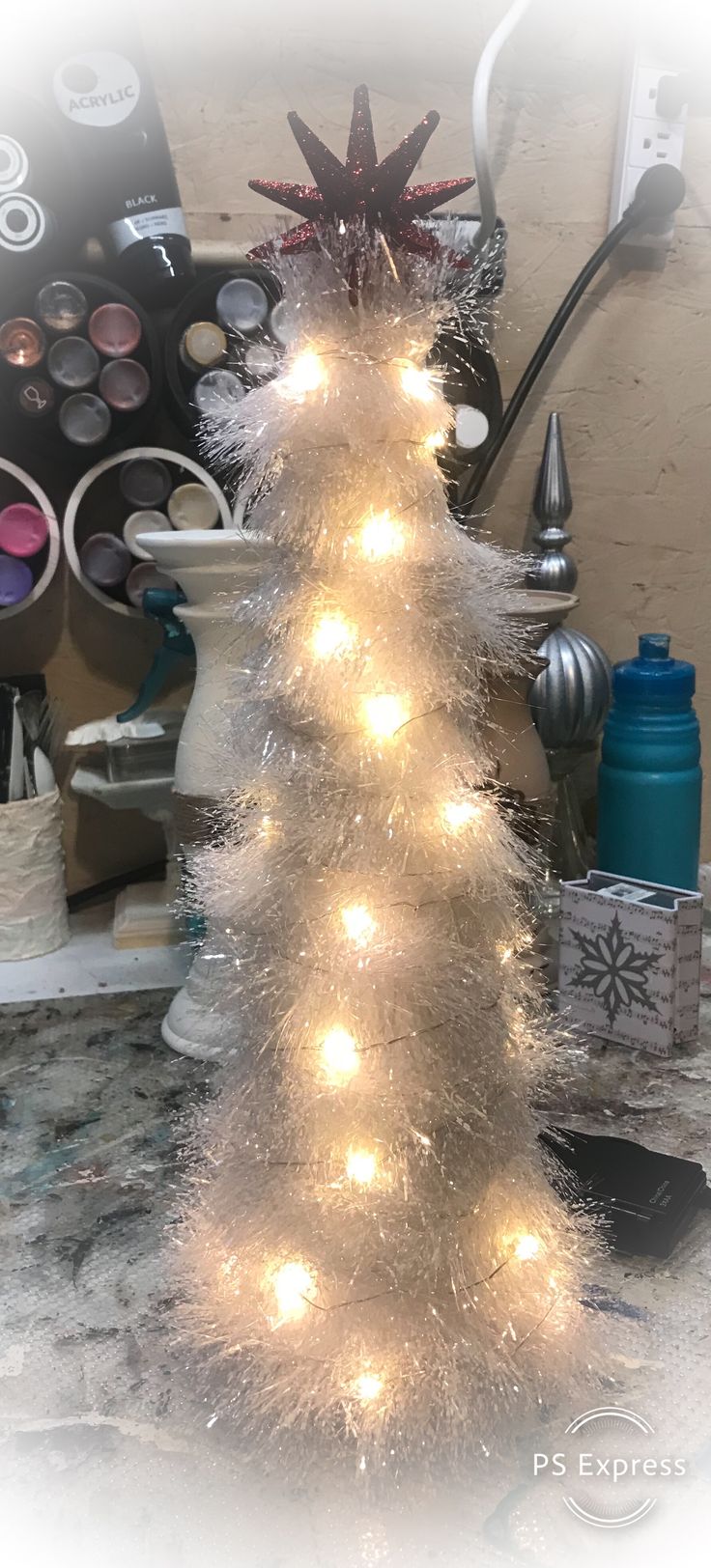 Fairy Lights Christmas Cone Tree Decoration