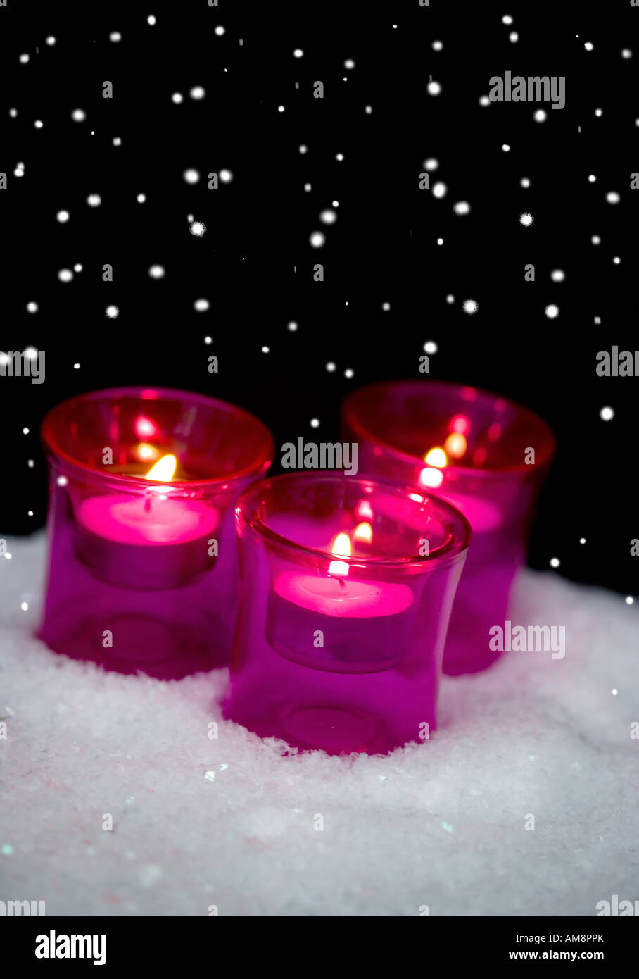 Faux Snow Tea Light Holder