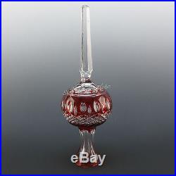 Glass Star Tree Topper in Ruby Red