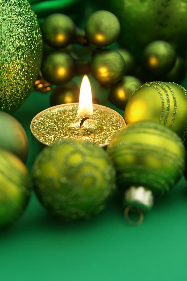 Green Christmas candles