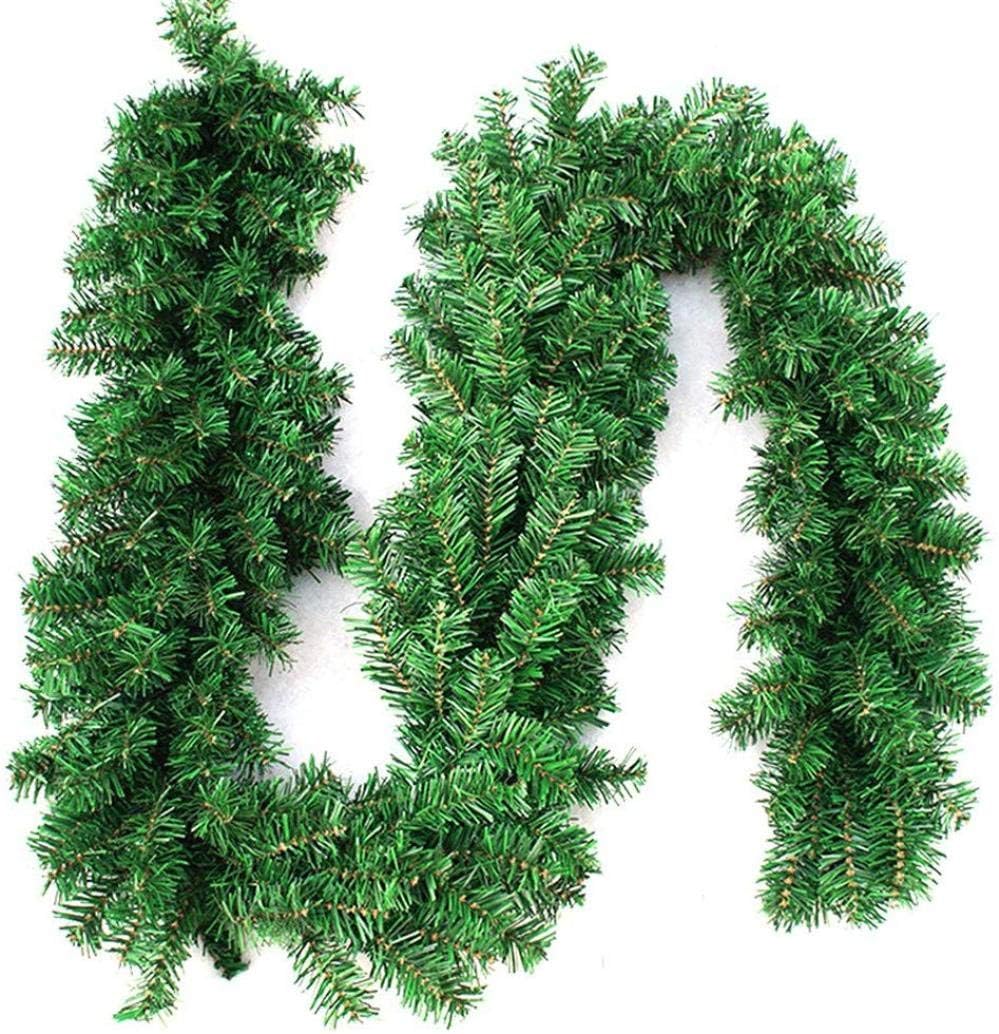 Green Christmas tree with a garland