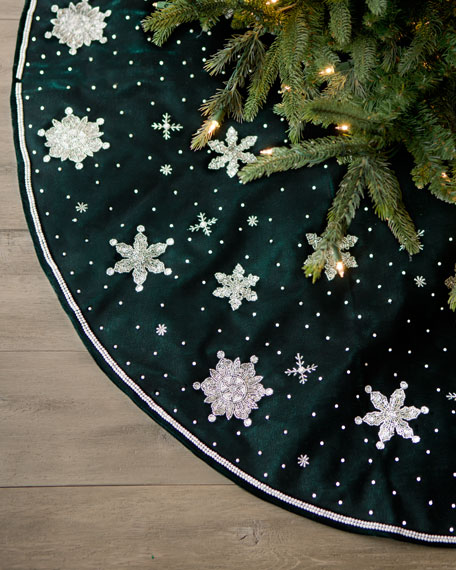 Green Christmas tree skirt