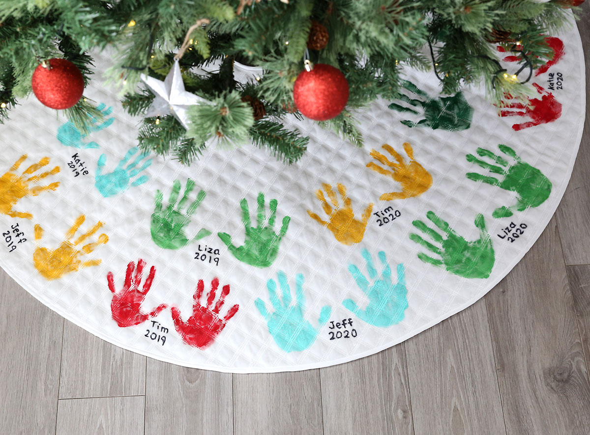 Handprint Christmas Tree Skirt