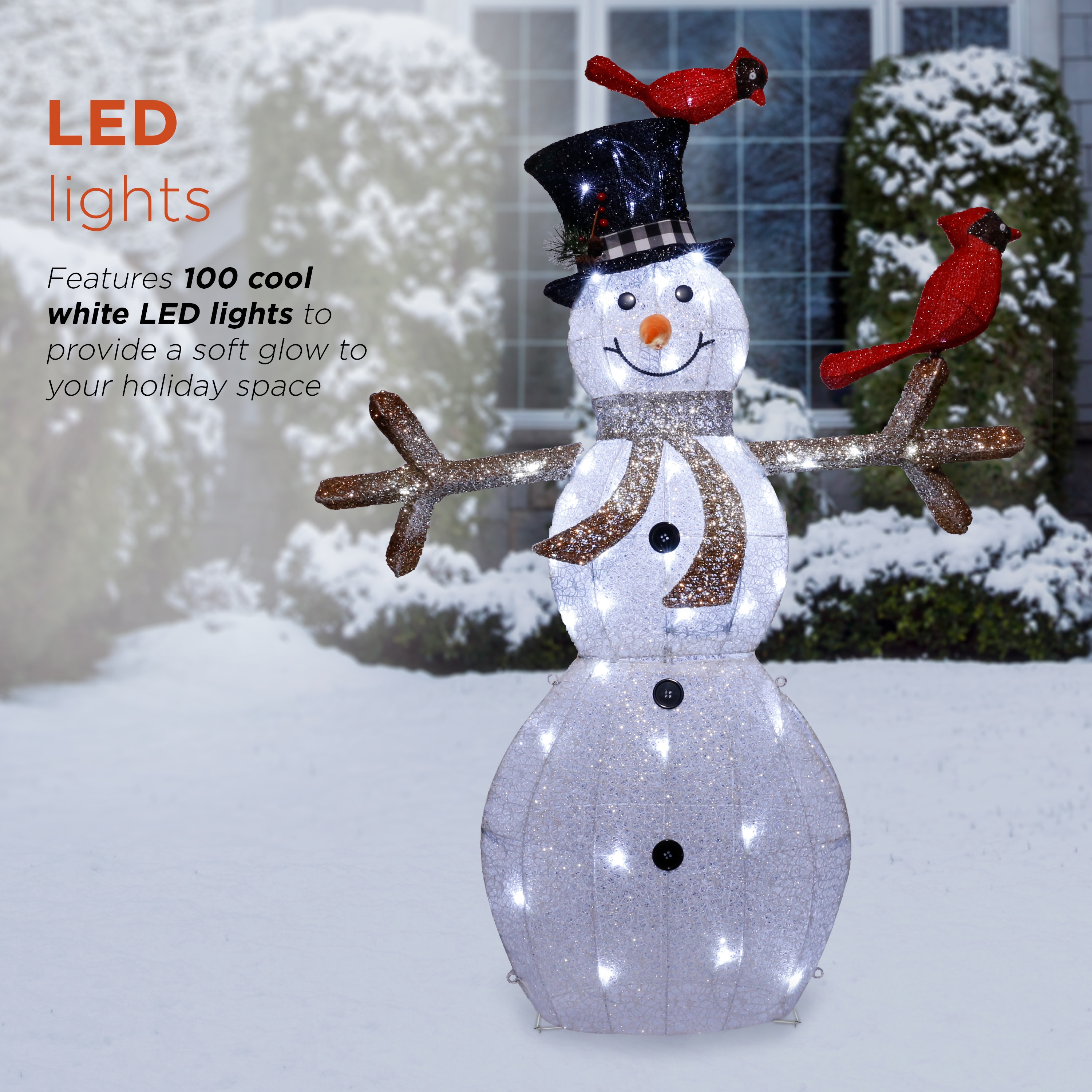 Holiday Time Led Christmas Snowing Lamp Post Decor