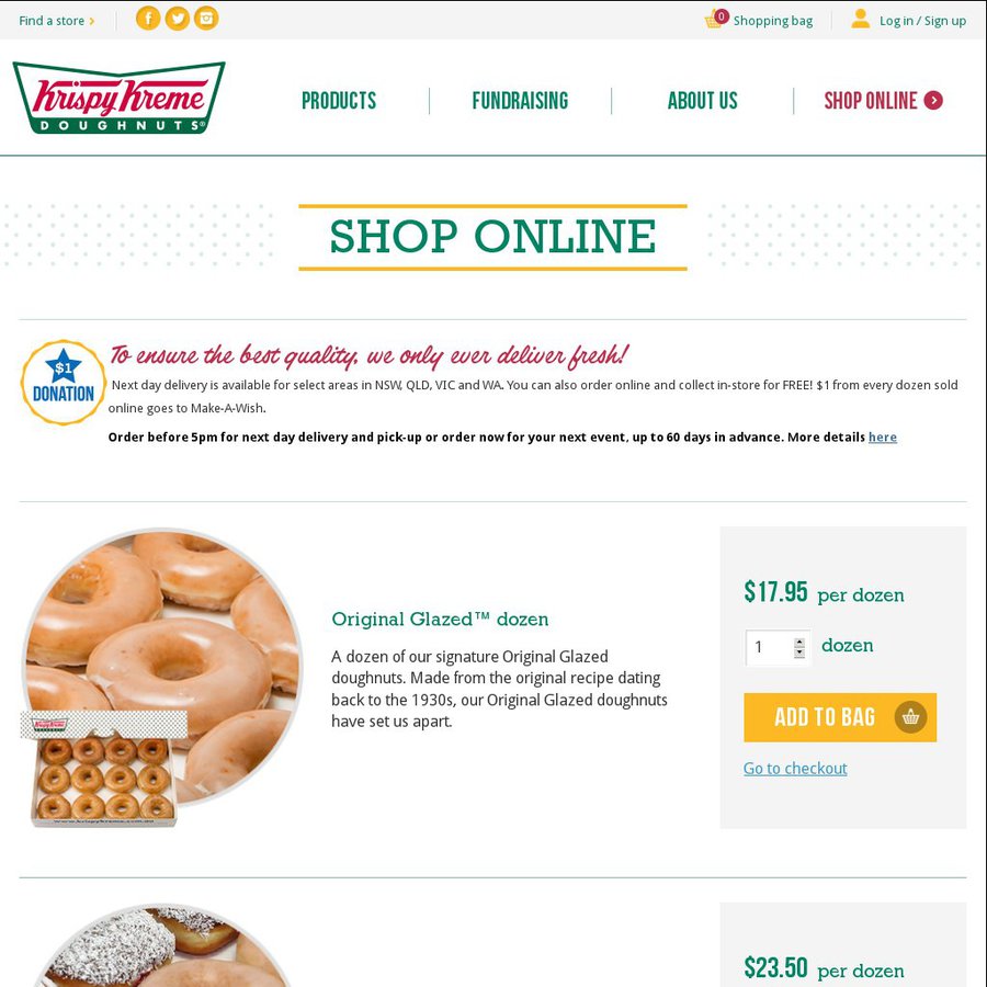 Krispy Kreme Online Ordering