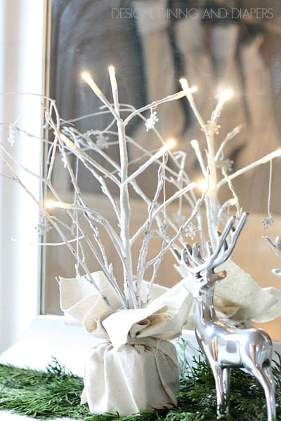 Lighted Christmas Twig Tree Decoration Ideas And Inspiration