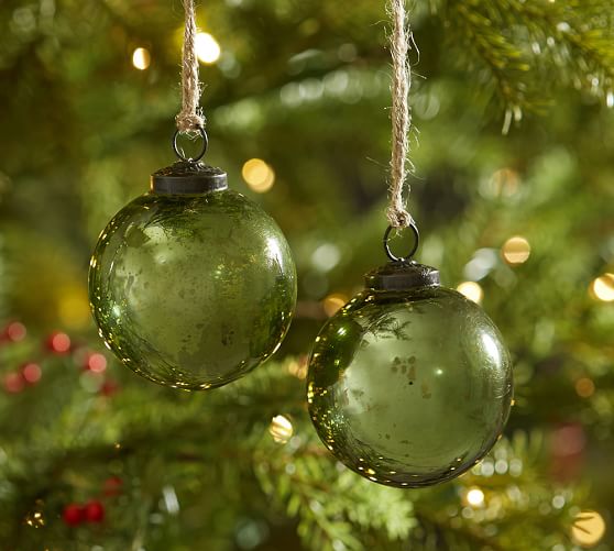 Mercury Glass Ornaments Red and Green