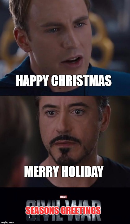 Merry Christmas not Happy Holidays meme