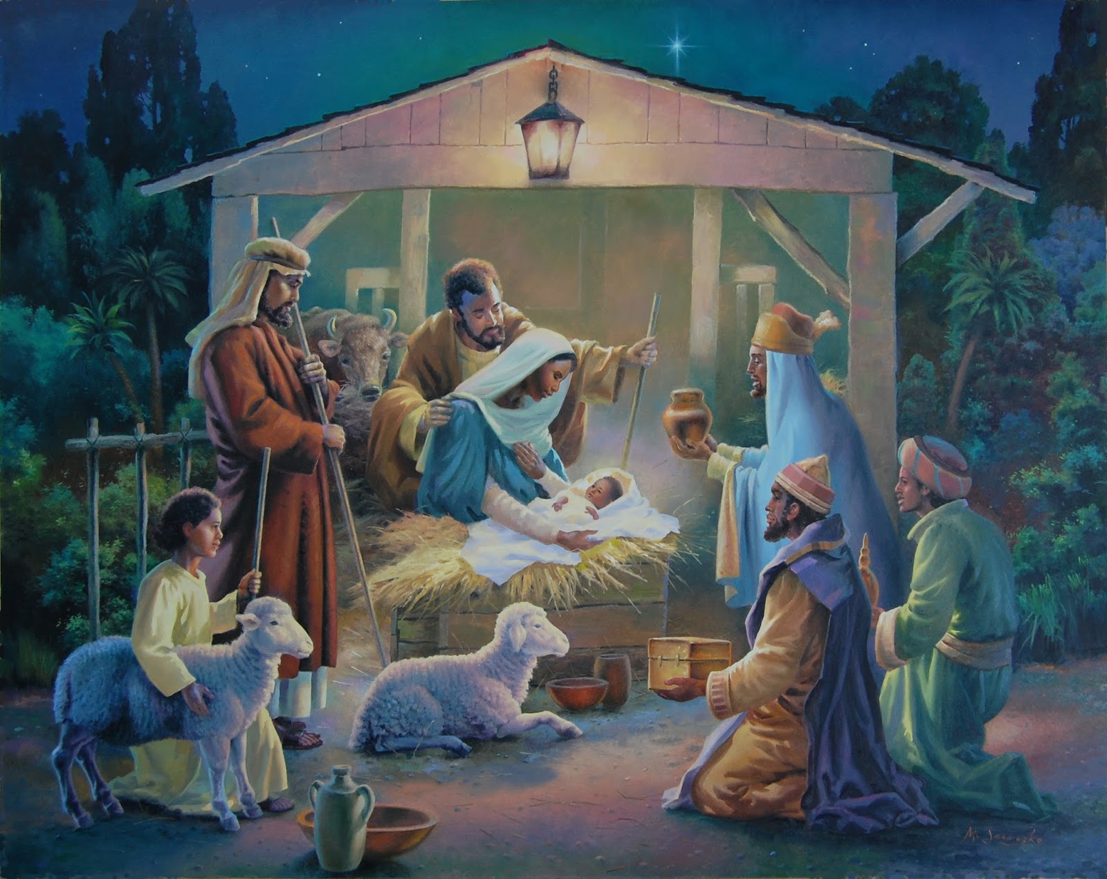 Nativity Scene Painting