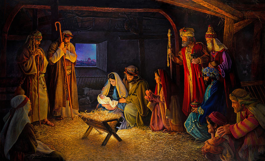 Nativity Scene Painting