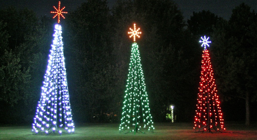 Outdoor Christmas Tree Lights For A Commercial Display