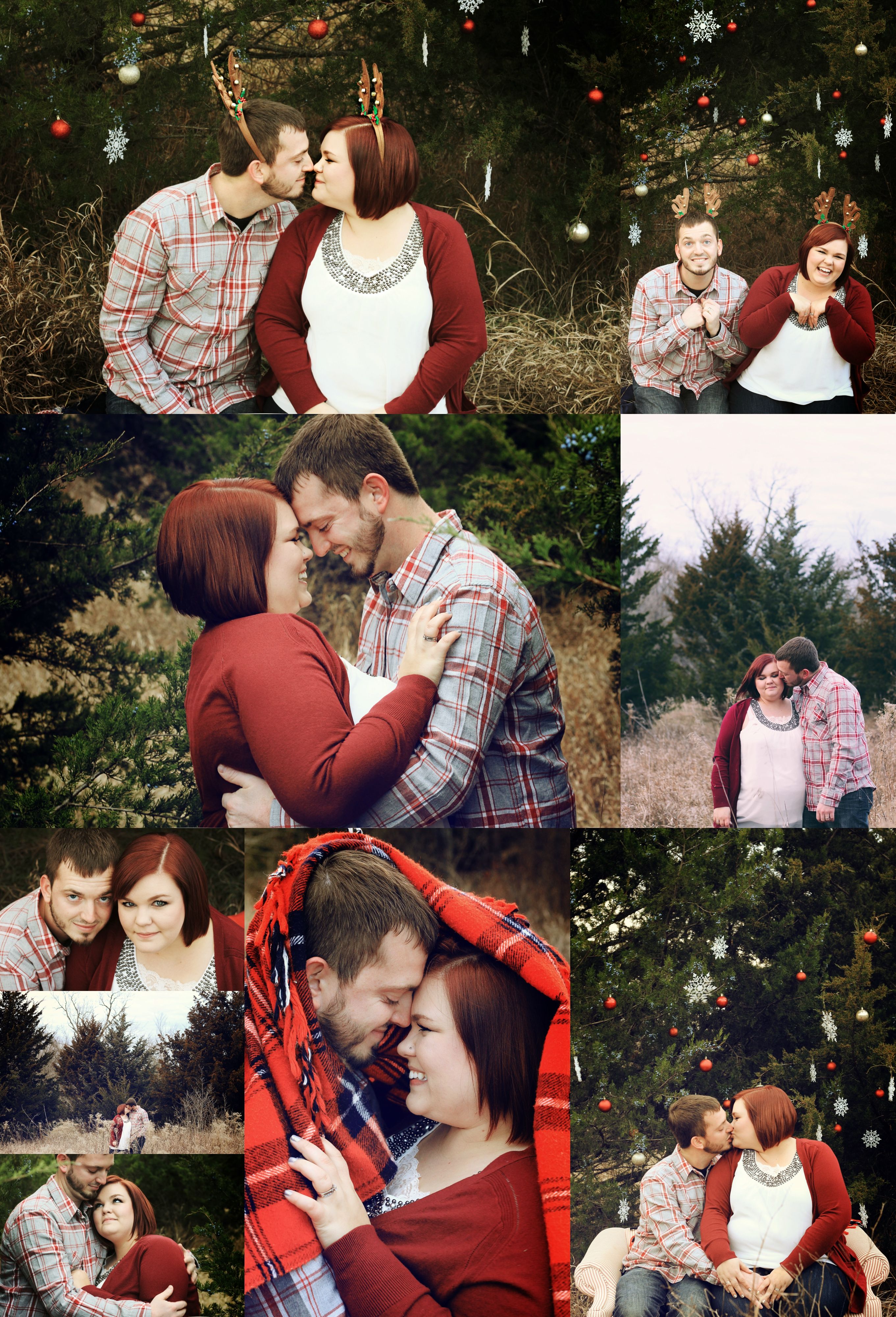 Outdoor Couples Christmas Holiday Photo Ideas