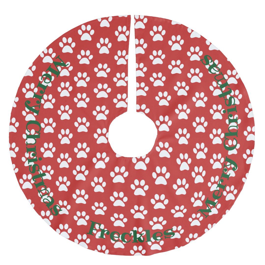 Paw Print Christmas Tree Skirt