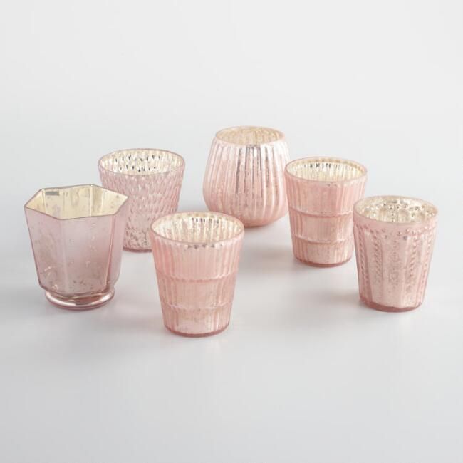 Pink Mercury Glass Christmas Votives