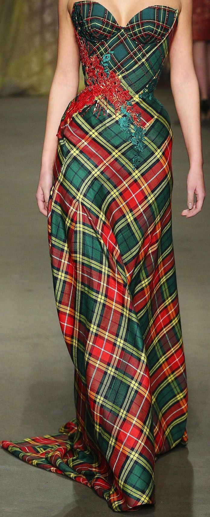 Red and Green Plaid Dress