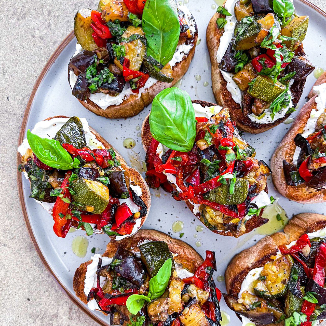 Roasted Vegetable Bruschetta