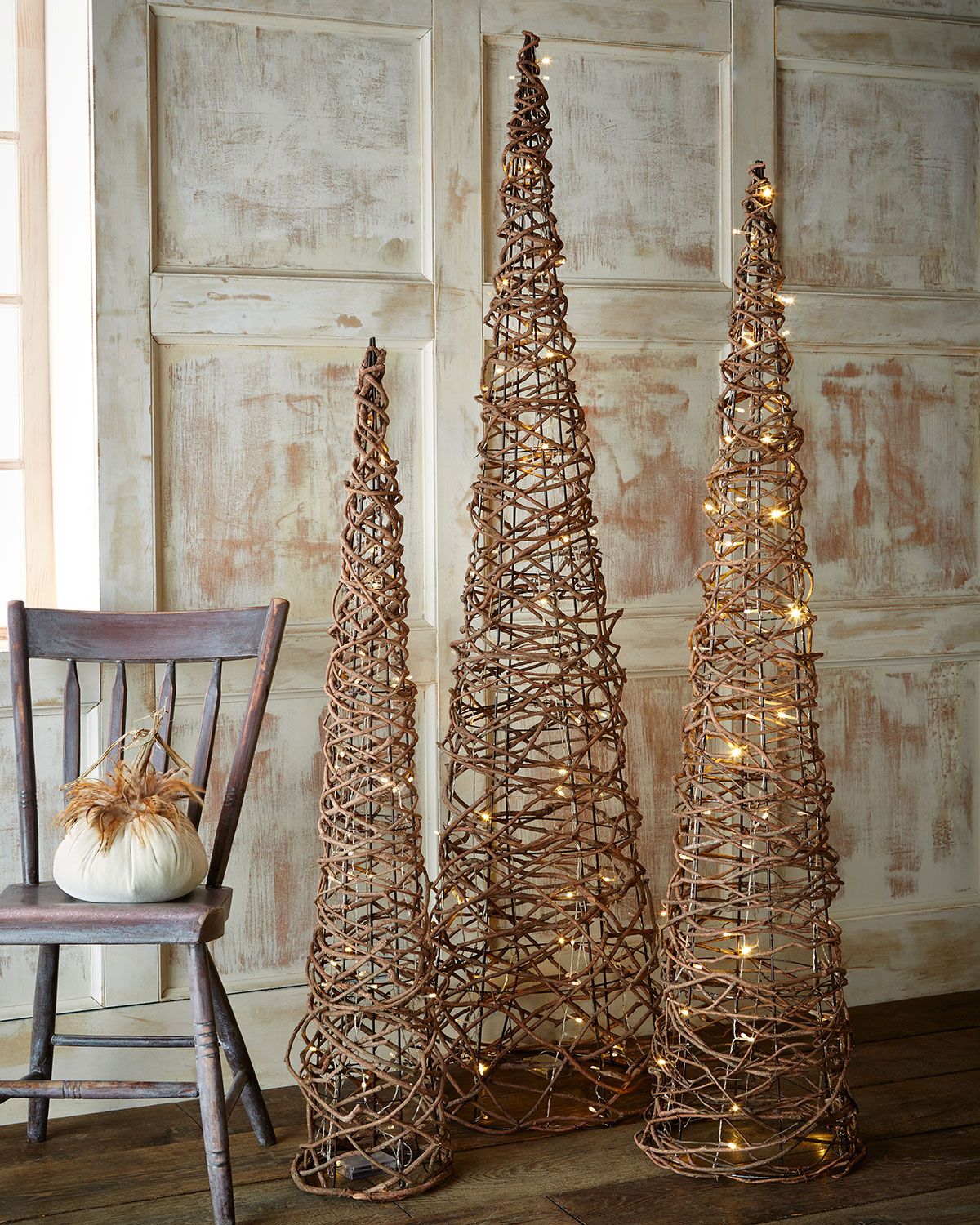 Rustic Christmas Cone Tree Decoration