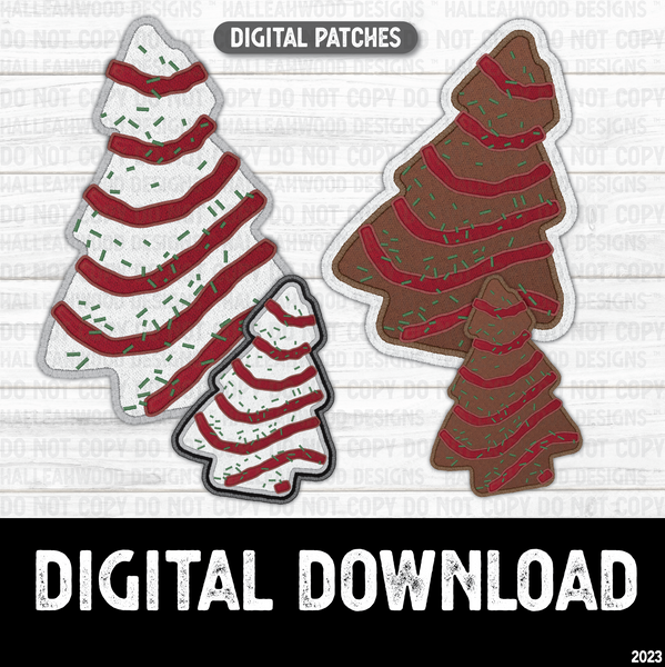 Rustic Christmas Tree Cake Patch Design