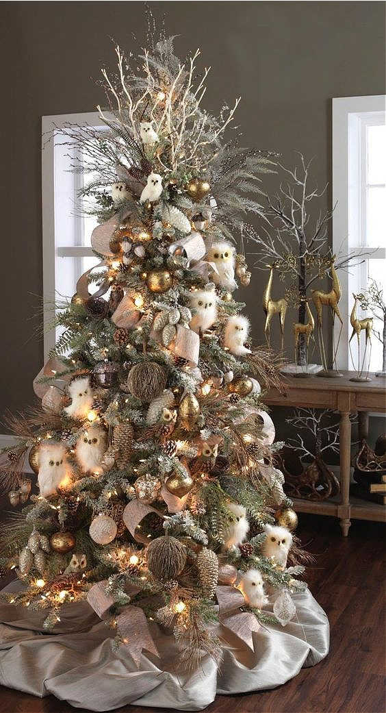 Rustic Woodland Christmas Tree Decorating Ideas