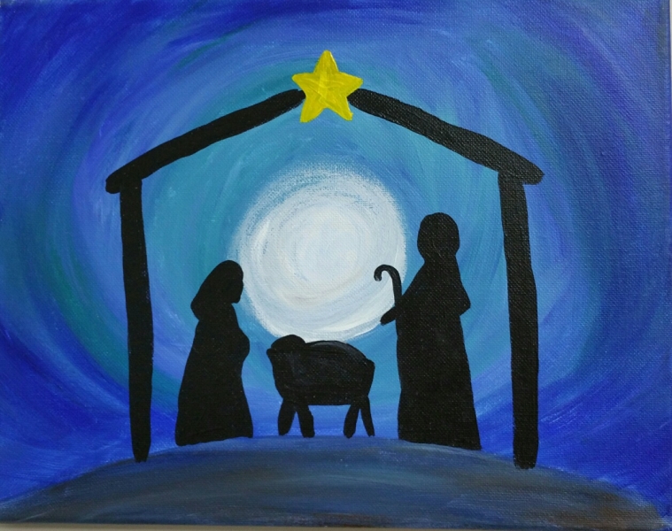 Simple Nativity Scene Drawing