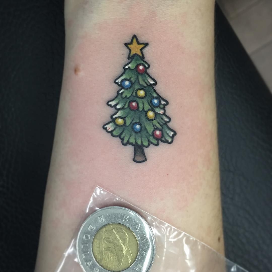 Small Christmas Tree Tattoo