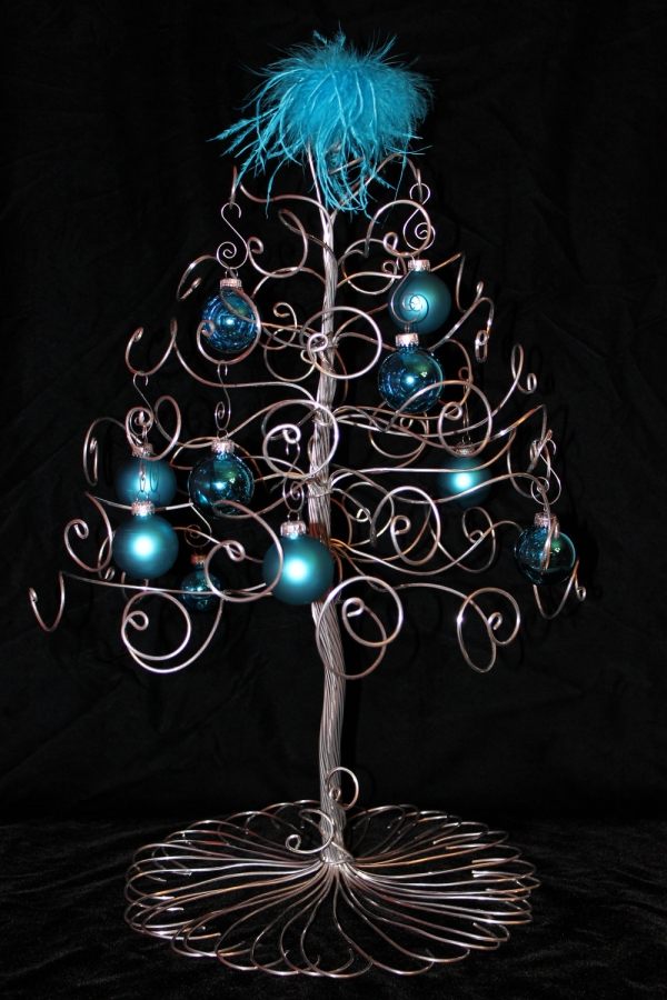 Wire Christmas Tree with Ornaments